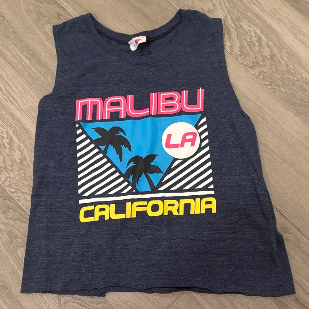 Lucy Girls Navy Malibu Graphic Tank Top Size M